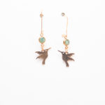 Rose Gold Plated Hummingbird Stainless Steel Earrings
