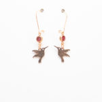 Rose Gold Plated Hummingbird Stainless Steel Earrings