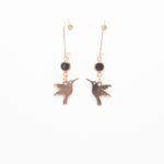 Rose Gold Plated Hummingbird Stainless Steel Earrings