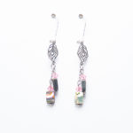 Feather Pendant Earrings with accent Abalone / Paua Shell