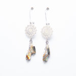 Web Pendant Earrings with accent Abalone / Paua Shell