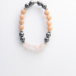 Gemstone Stretch Bracelet - Rose Quartz, Sunstone, Hematite