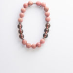 Gemstone Stretch Bracelet - Rhodonite and Smoky Quartz