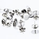 Stainless Steel Earring Studs with Earnut