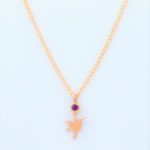Rose Gold Plated Hummingbird Stainless Steel Necklace