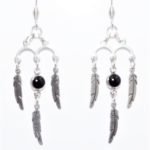 3 Tier Chandelier Earrings - Black